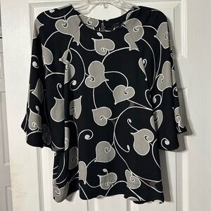 Ann Taylor Factory Leaf Pattern Sheer Blouse
